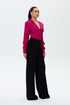 Raspberry Pleated Corset Blouse